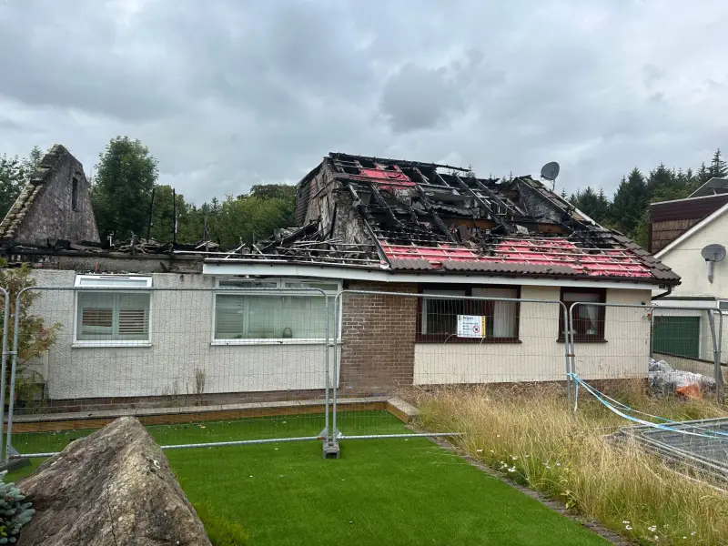 Stellar Insurance Reinstatement Services begins site clearance and asbestos removal for fire damage repairs at two properties as we await the building warrant.